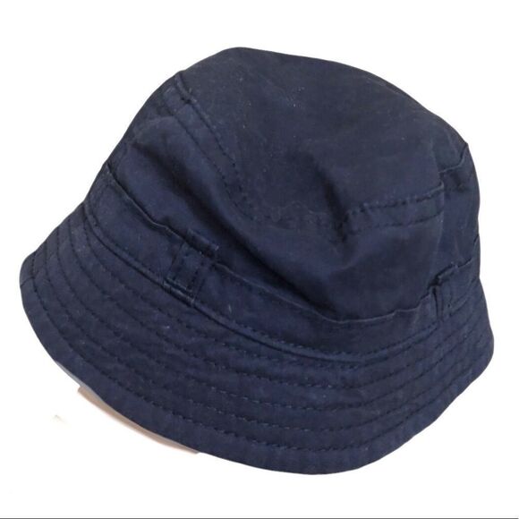 Gymboree baby navy blue sun bucket Sun hat w/strap 0-3 - Picture 1 of 4